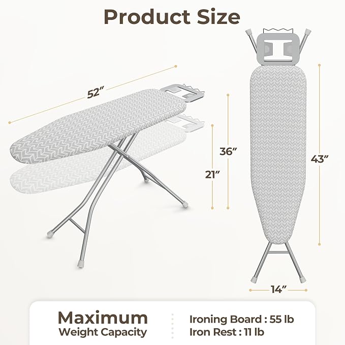 Yaheetech Foldable Ironing Board, Heavy Duty Iron Board - Image 3