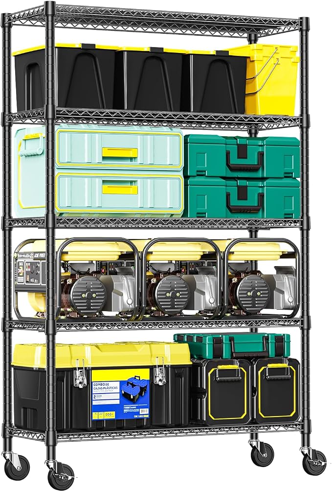 IZEUK Heavy Duty Garage Shelving, 5 Tier Wide Metal Storage Shelf Rack by IZEUK