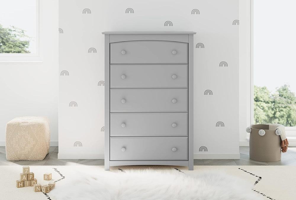 Storkcraft Kenton 5 Drawer Dresser, Pebble Gray