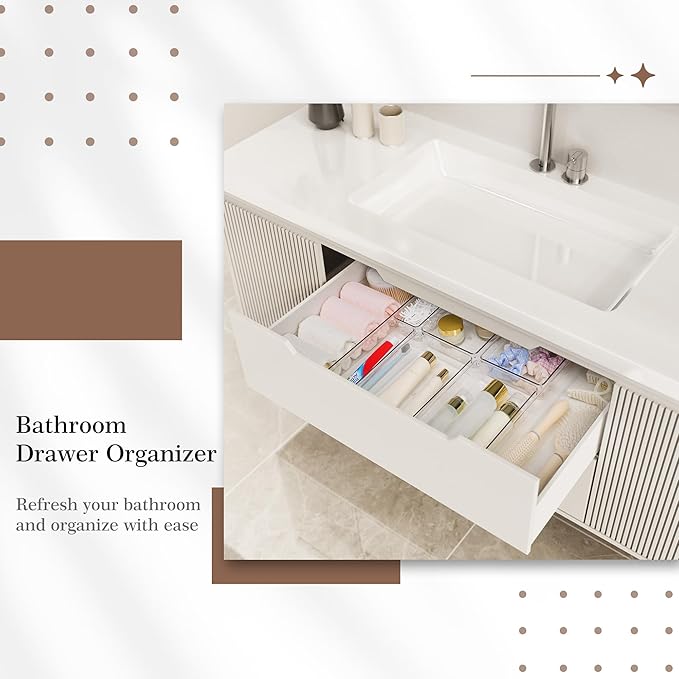 Criusia 11 PCS Clear Plastic Drawer Organizer Set - Image 4