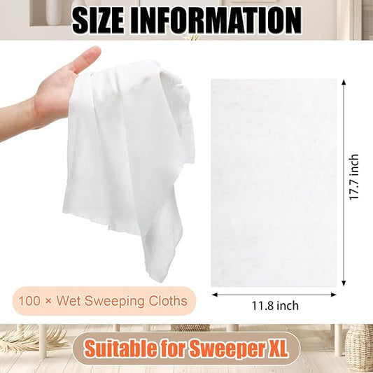 100 Counts Sweeper Wet Mopping Cloths 17.7 x 11.8'' X Large Wet Mop Pads - Image 2