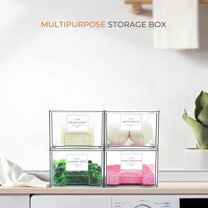 4 Pack Laundry Room Organization Storage Drawers - Image 7