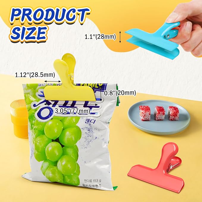 VNDUEEY 12 Pack Stainless Steel Chip Bag Clips, Chip Clips - Image 2