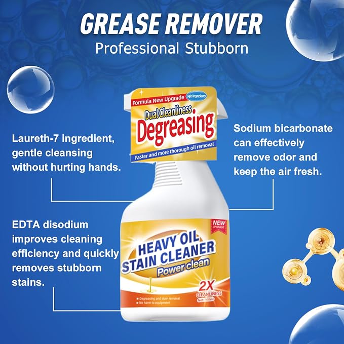 Kitchen Heavy Oil Cleaner, 2025 Newly Upgraded Heavy Duty Oil Stain Remover - Image 6