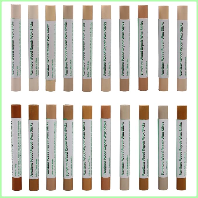 Furniture Markers Touch Up, 20 Colors Wood Filler Sticks, Wood Wax Crayons - Image 8
