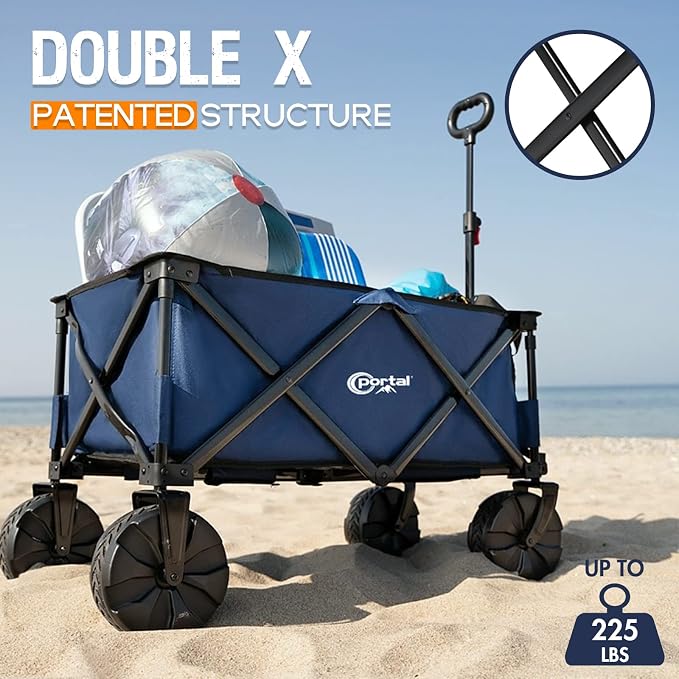 PORTAL Heavy-Duty Folding Wagon Cart, Large Collapsible Utility Wagon - Image 4