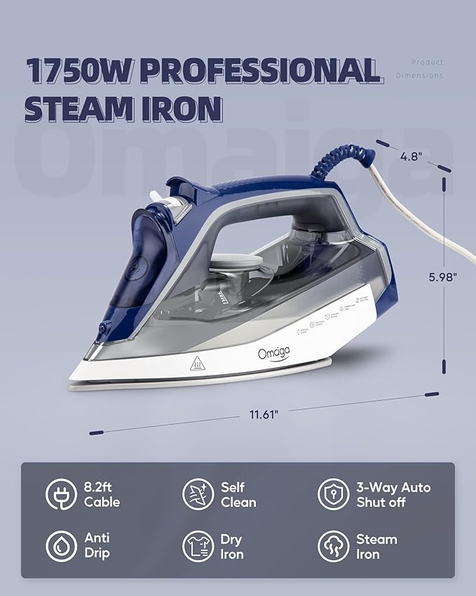 Steam Iron for clothes - 1750W Clothes Iron - Image 2