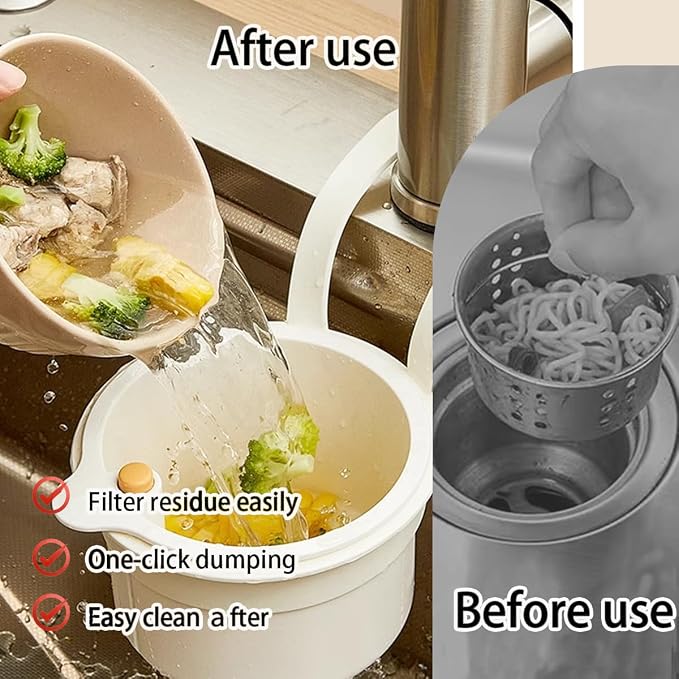 Sink Strainer Basket, Hanging Kitchen Sink Strainer Basket, Press to Dump - Image 4