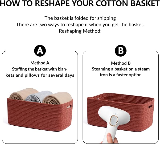 Large Storage Baskets for Shelves, Closet Organizers Bins for Clothes Blanket - Image 7