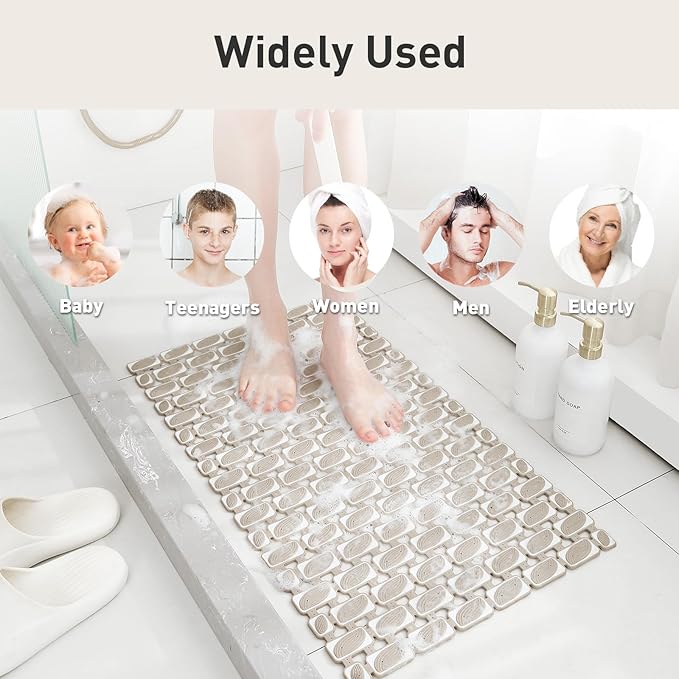 Shower Mat Non Slip Bathtub Mat, 27 x 16 Inch Eco-Friendly Soft Bath Mat - Image 7