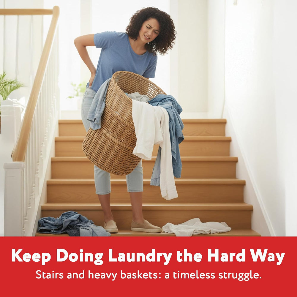 dbest products Stair Climber Laundry Trolley Dolly, Beige Laundry Bag Hamper ...