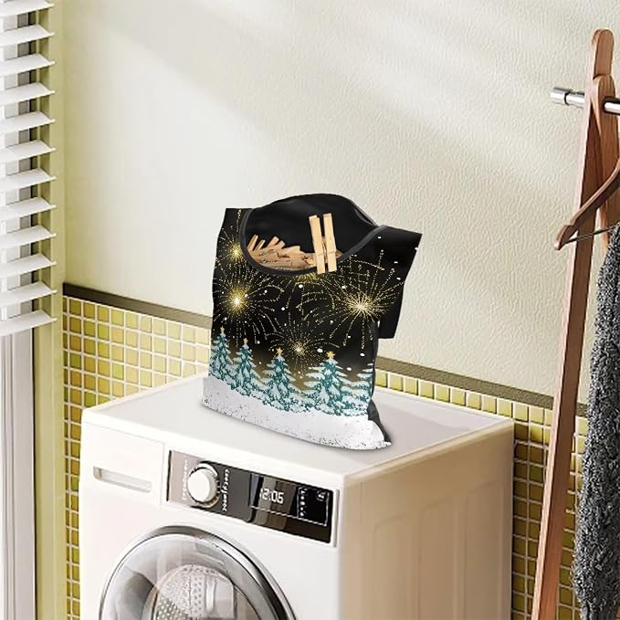 Christmas Tree Adjustable Door-Hanging Laundry Clothespin Bag Clothespin - Image 3