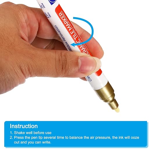 PATIKIL Grout Pen, 4 Pack Golden Tile Marker Waterproof Grout Sealer Pen Tile - Image 5
