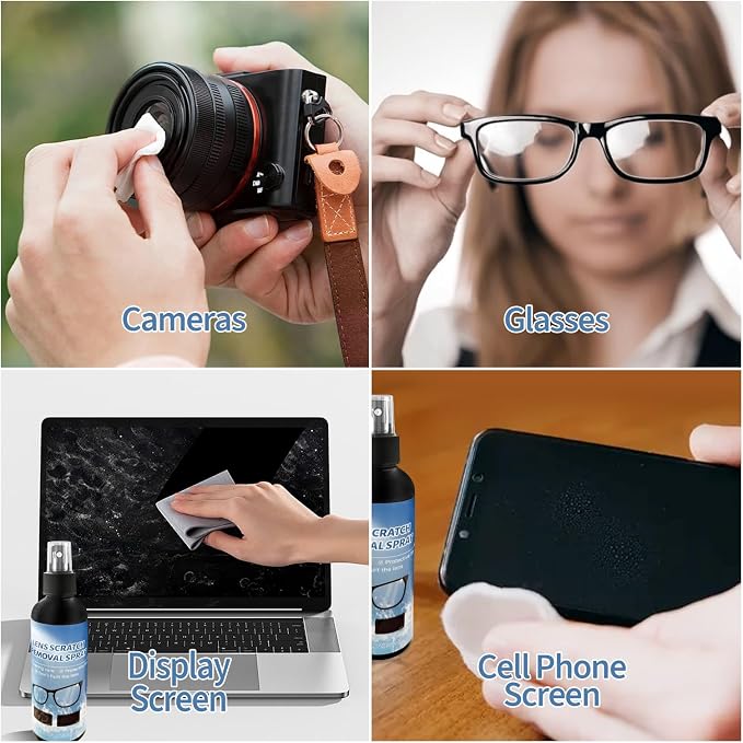 2PCs Lens Scratch Remover for Eye glasses, Lens scratch removal spray, Eyeglass - Image 3