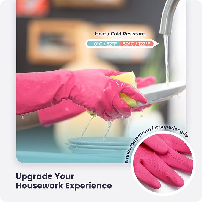 FMP Brands 3/6/12/60 Pairs Cleaning Gloves, Waterproof Rubber Gloves - Image 2