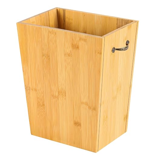 SEHERTIWY Wood Trash Can, Farmhouse Wastebasket Bin by SEHERTIWY