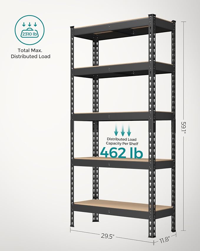 SONGMICS 5-Tier Storage Shelves, Load 2310 lb, Boltless Assembly, Adjustable - Image 3