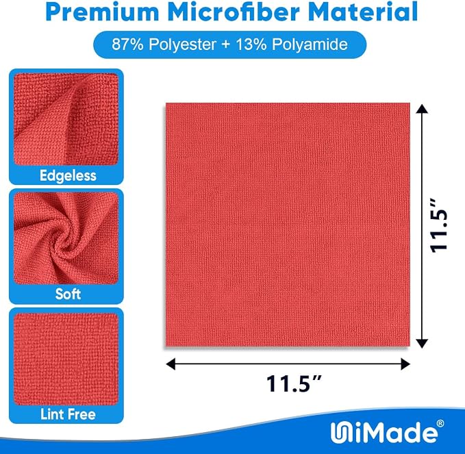 Shop Towels Rags, 50 Pack Reusable Shop Rags Bulk Microfiber Cleaning Cloth - Image 2