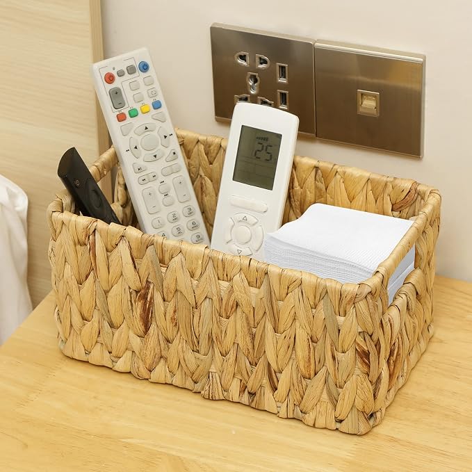 HOONEX Water Hyacinth Storage Baskets, Wicker Baskets - Image 5