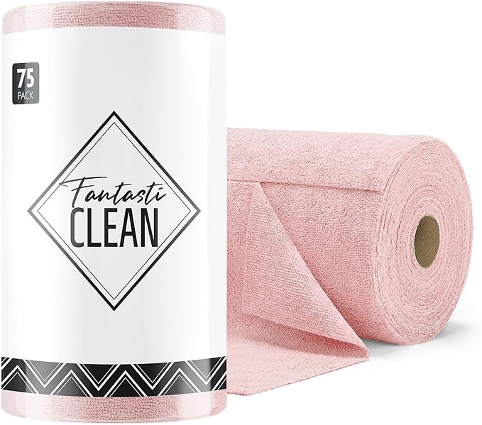 Fantasticlean Microfiber Cleaning Cloth Roll -75 Pack, Tear Away Microfiber by Fantasticlean