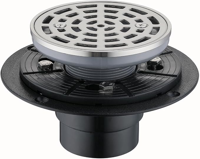 RANDOM Round Shower Drain Brushed Nickel 4 Inch Shower Drain by RANDOM