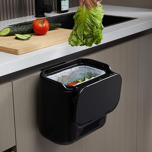 Hanging Small Trash Can with Lid Under Sink - Image 2