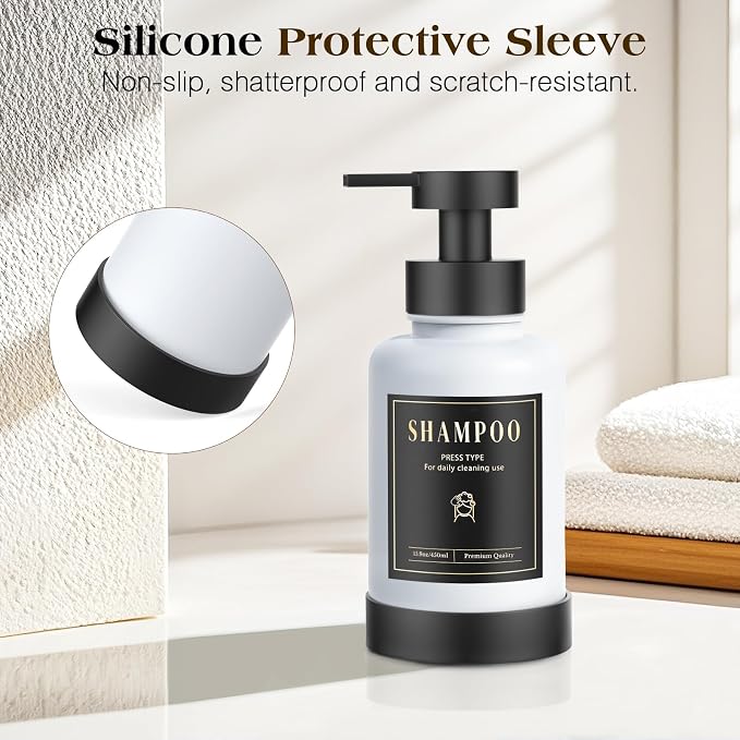 Luxspire Foaming Soap Dispenser, Glass Foam Pump Soap Dispenser, Non-Slip - Image 5