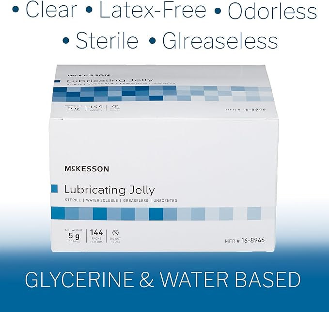 McKesson Lubricating Jelly, 5 g Water Based Non-Sticky Lube, Water Soluble - Image 4