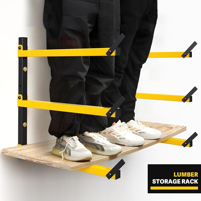 GREENER Lumber Storage Rack Folding Wood Storage Racks Wall-Mounted Metal Racks - Image 4