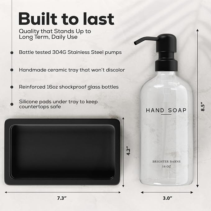 Glass Hand and Dish Soap Dispenser Set by Brighter Barns - Image 3