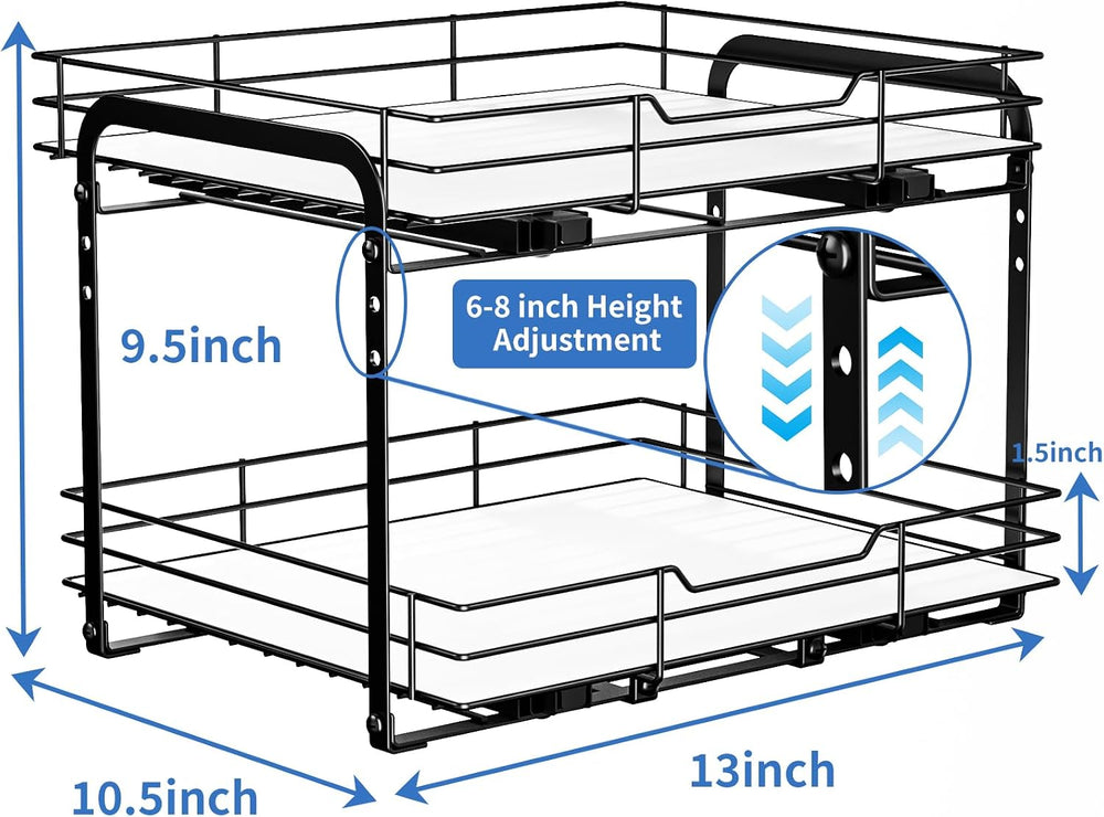 BOIVSHI 2-Tier Pull Out Spice Rack, Spice Rack Organizer, Pull Out Spice Rack...