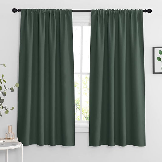 RYB HOME Living Room Curtains 63 inch Length 2 Panels Set, Thermal Insulated by RYBHOME