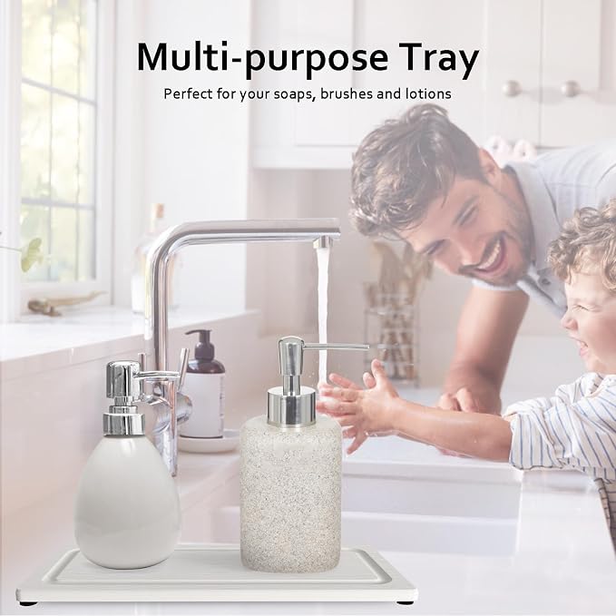 2 PCS Fast-Drying Stone Trays for Bathroom Sink & Kitchen Counter, Water - Image 5