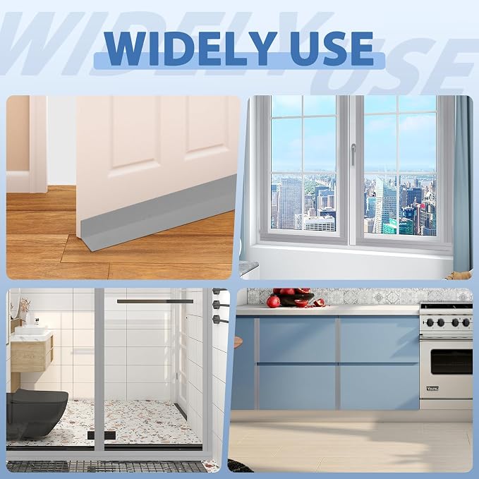Weather Stripping Door Draft Stopper Flexible Self Adhesive Silicone Door Seal - Image 4