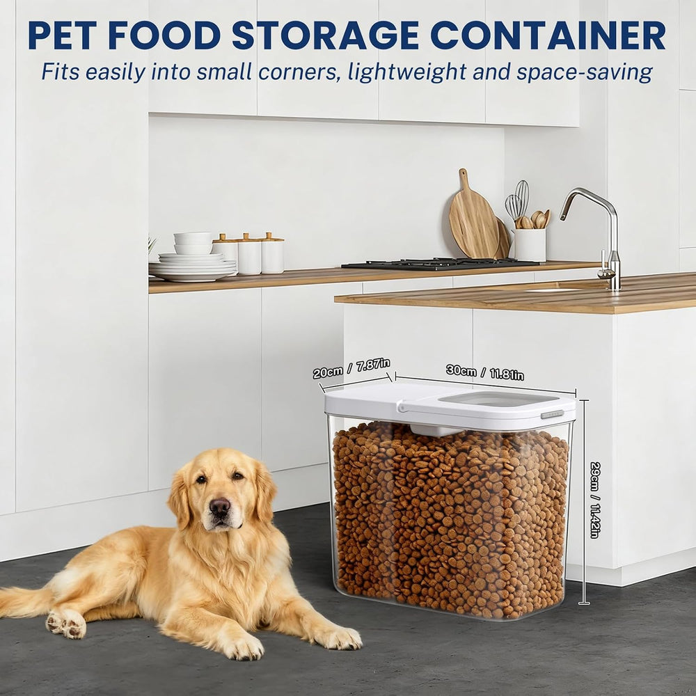 LEAWALK 12 Lbs Airtight Dog Cat Food Storage Container and Dog Treat Containe...