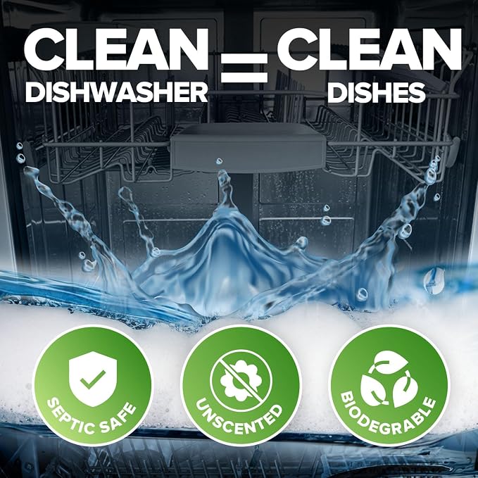 Heavy Duty Dishwasher Cleaner and Deodorizer Tablets, Deep Cleaning, Natural - Image 5
