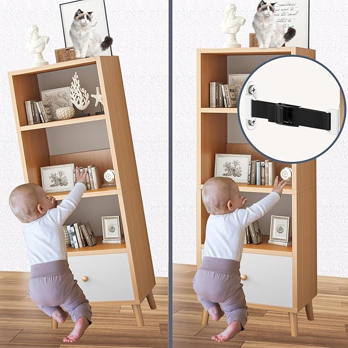 Furniture Anchors（2 Sets）for Baby Proofing Removable Anti Tip Furniture Anchors - Image 2