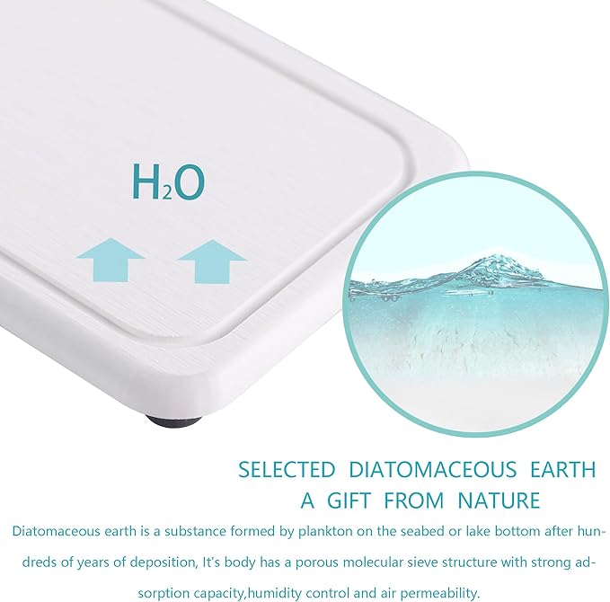 2 Pcs Water Absorbing Stone Trays, Kitchen/Bathroom Sink Soap Dish, Diatomite - Image 4