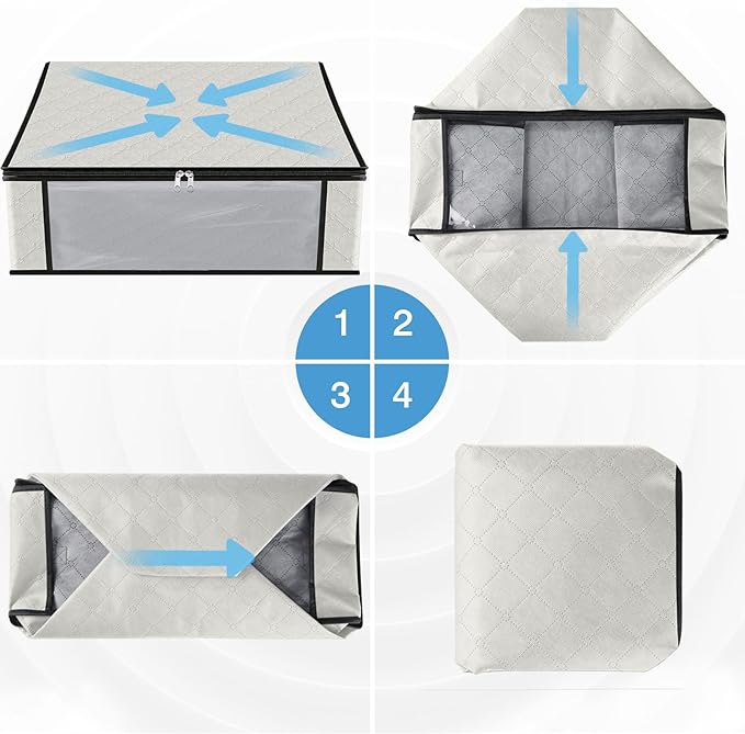 HomeHacks Storage 8-Pack Clothes Organizer Storage Bags Foldable Storage Box - Image 3