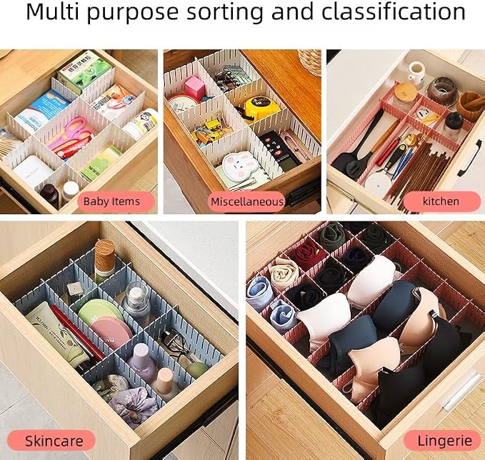 Adjustable Drawer Divider Kit – 8 Pack – DIY Expandable Drawer Organizer - Image 4
