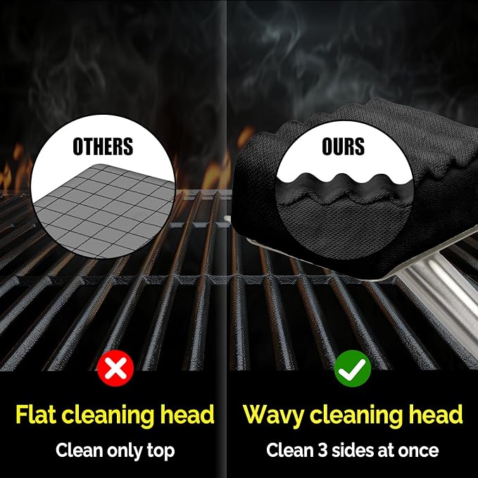 Grill Brush Bristle Free, Upgraded Aramid Fiber Wavy Pad Perfect - Image 3