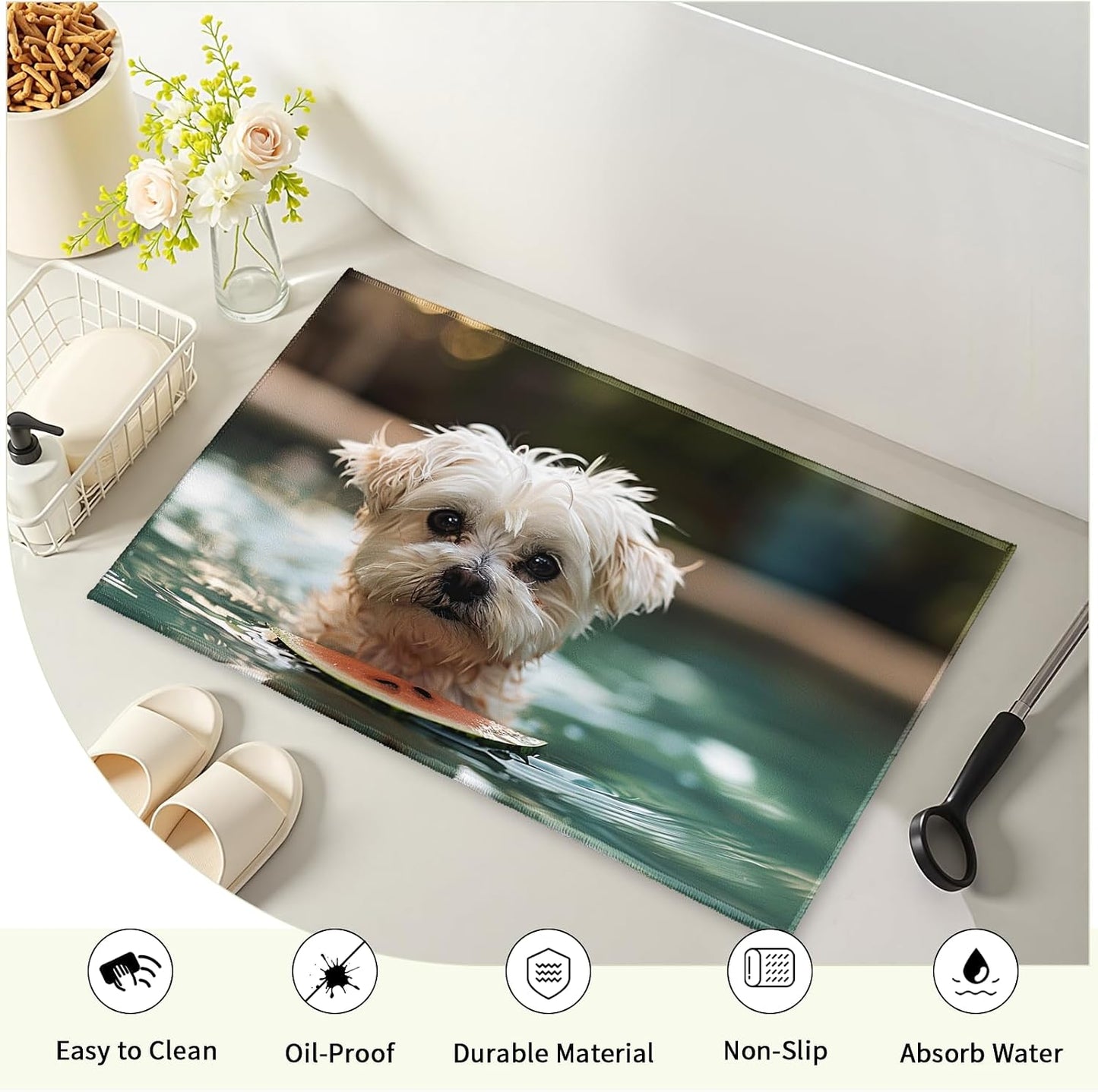 Custom Bathroom Rug Personalized Bath Mat with Photo Logo Text Non Slip Soft Washable Bath Rug for Bedroom Living Room Kitchen Entryway Home Decor 32x20 Inch