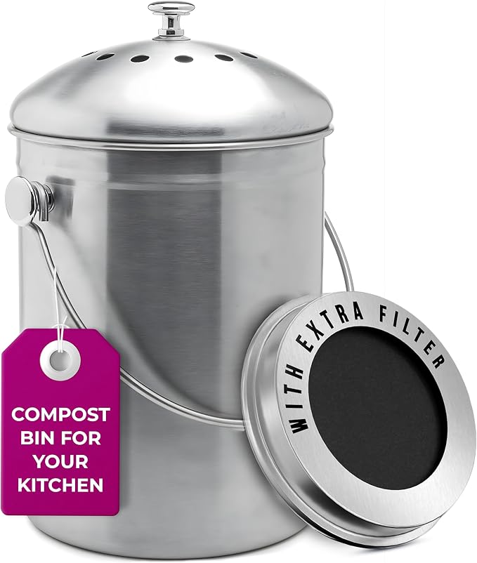 EPICA Countertop Compost Bin Kitchen | 1.3 Gallon | Odorless Composting Bin - Image 8