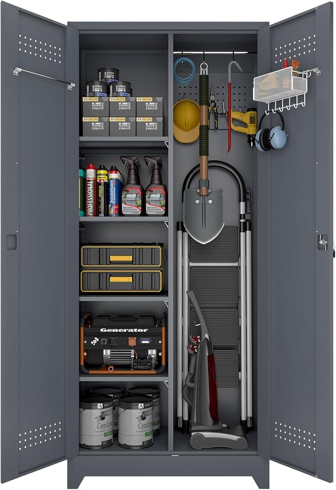 Metal Tool Storage Cabinet, Broom Closet by STEELIST
