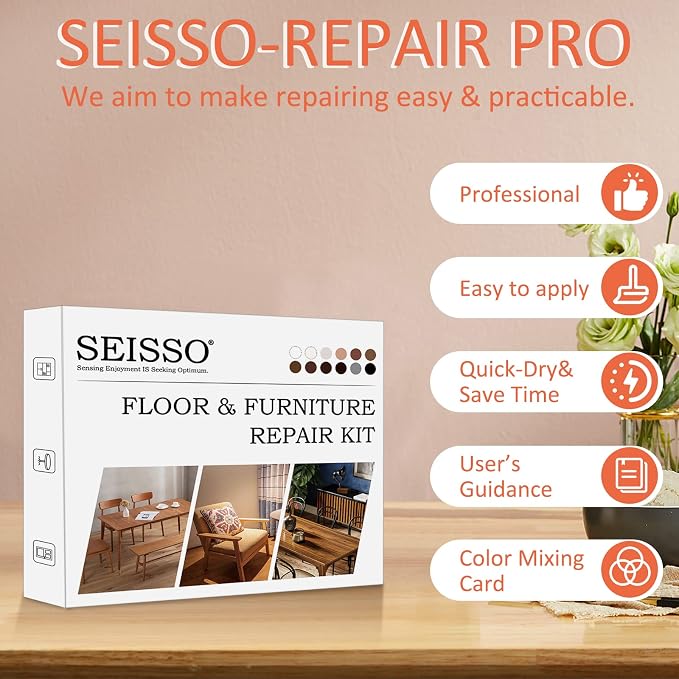 SEISSO Wood Scratch Repair Kit, 12 Colors Wood Filler Putty - Image 6