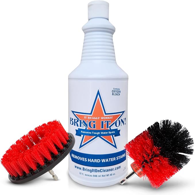 BRING IT ON! CLEANER Water Spot Remover Plus 2 Drill Brushes, Clean Tile by Unknown