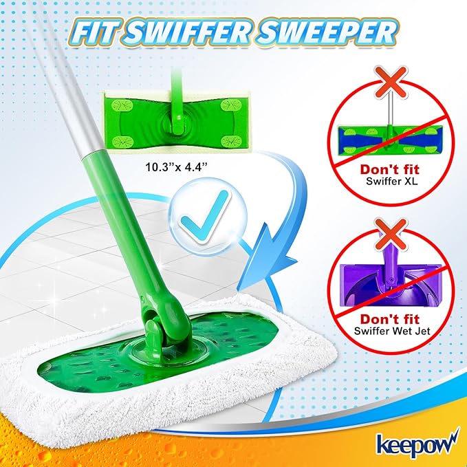 KEEPOW Reusable Microfiber Mop Pads - Image 2
