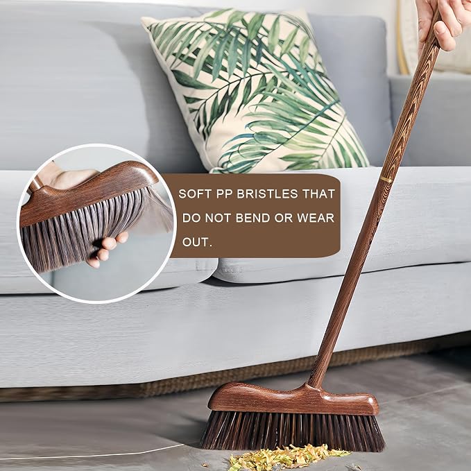 Wood Angle Broom – 44.8” Wooden Handle Compact Brooms - Image 5