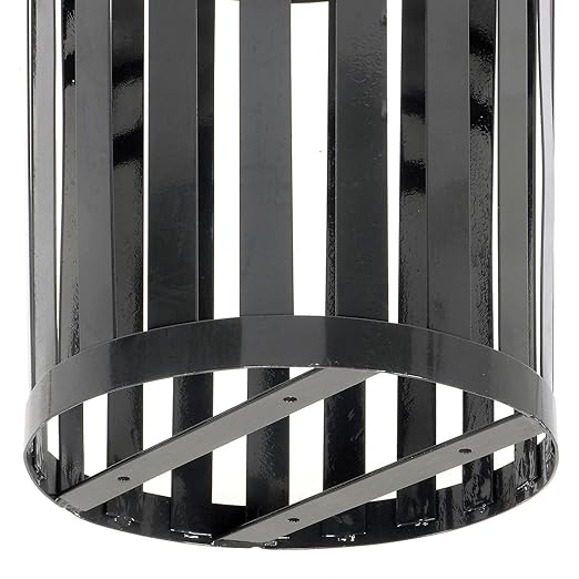 Global Industrial Heavy-Duty 36 Gallon Capacity Outdoor Metal Slatted Trash - Image 6