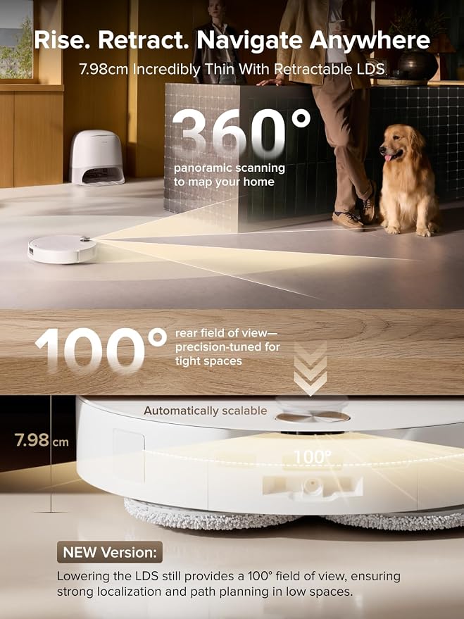roborock Qrevo CurvX Robot Vacuum and Mop, 000Pa Suction, 3.14’’ Ultra Slim - Image 3
